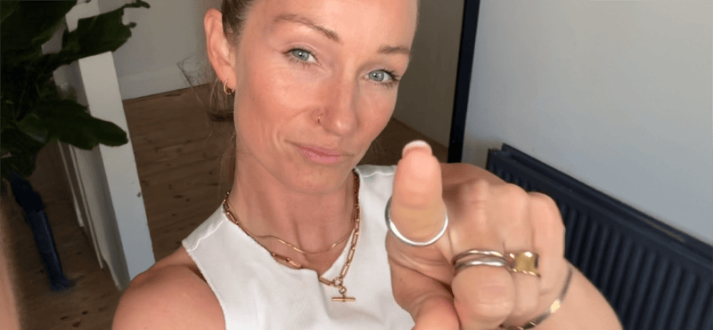 Emily Williams workout wearing Orelia Sweat-proof Jewellery