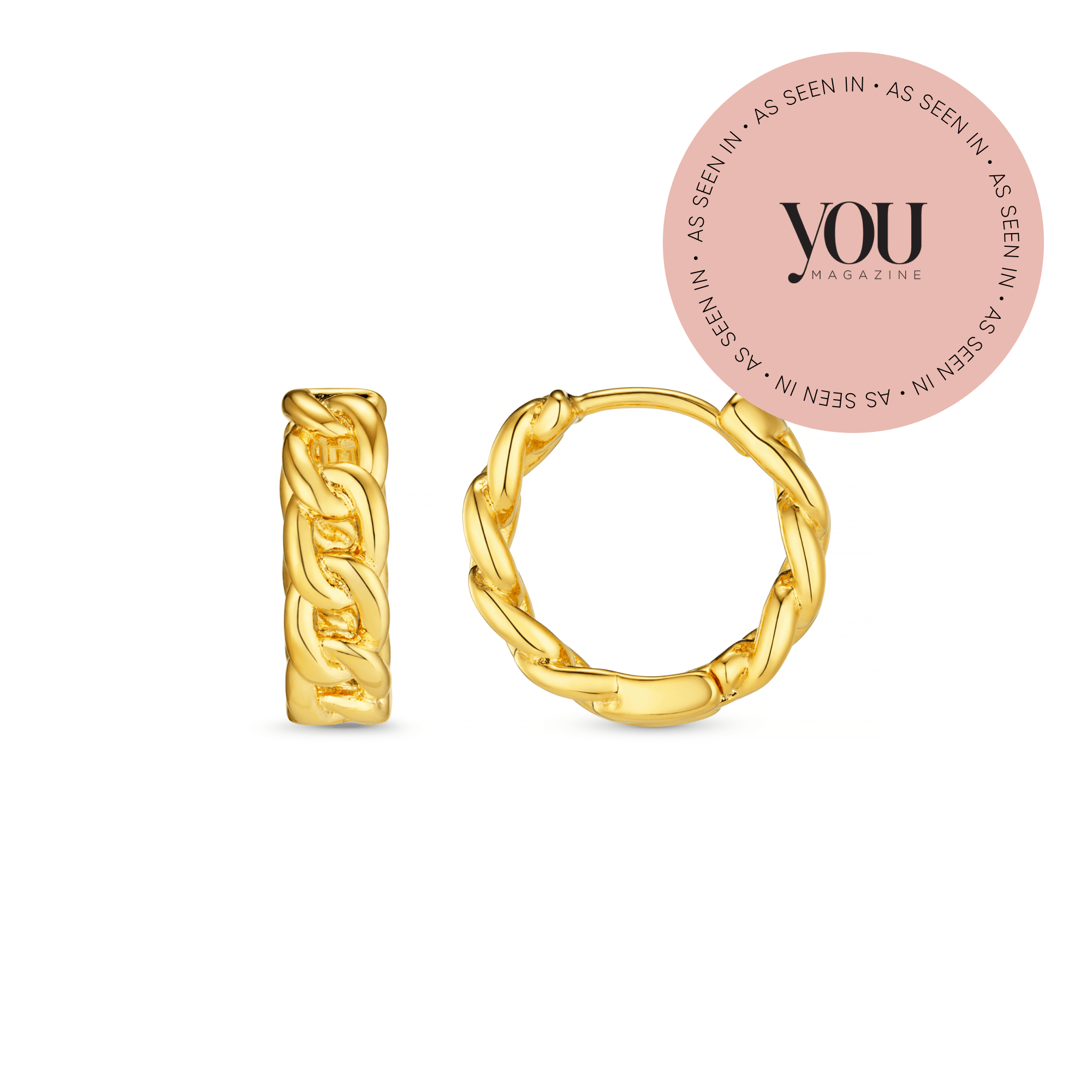 Huggie Hoops Chain Huggie Hoop Earrings - Gold Orelia Jewellery