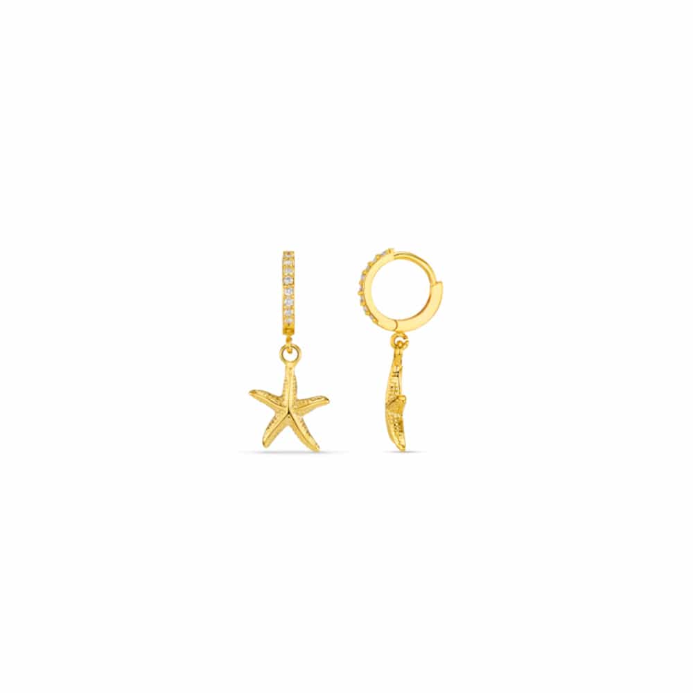 Micro Hoop Default Pavé & Starfish Micro Hoop Earrings Orelia Jewellery